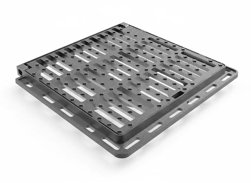 490x490x55 mm Döküm Çerçeveli Yağmur Suyu Izgarası