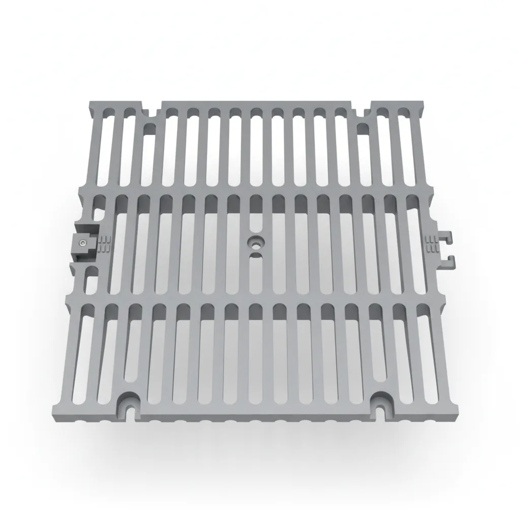 Kilitli 500x500x30 mm Döküm Kanal Izgarası